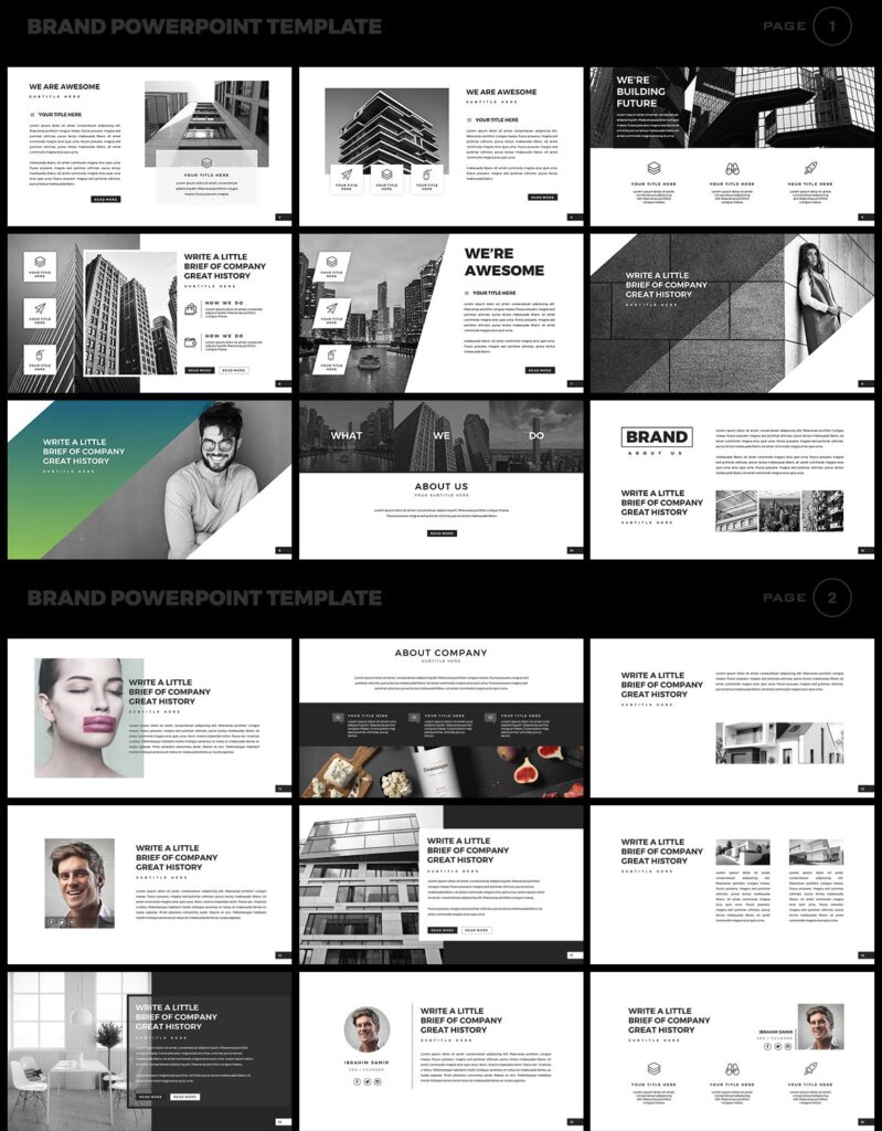 美食品牌幻灯片PPT模板素材下载Brand PowerPoint Presentation Template插图1