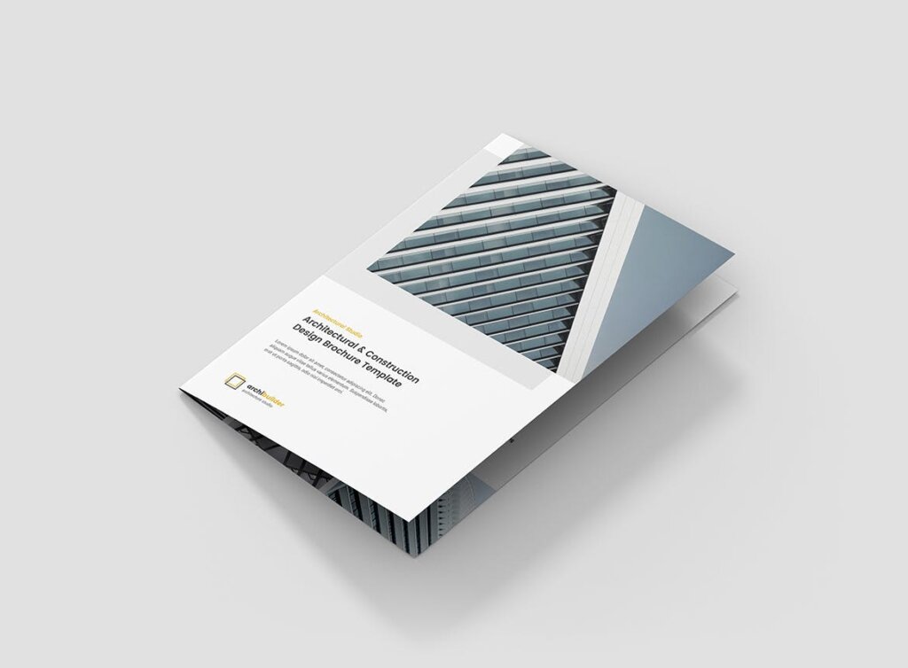 建筑工作室投资组合三折页模板素材下载Brochure Architect Bi Fold插图1