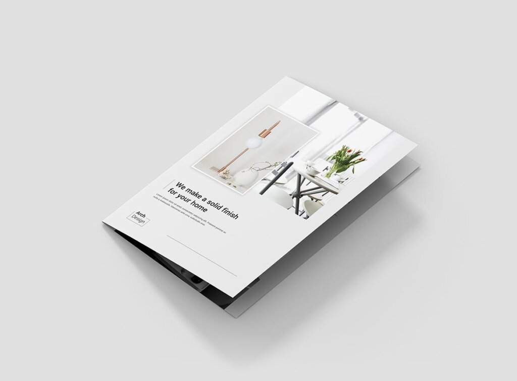 建筑创意工作室室内设计产品折页模版素材下载Brochure Architectural Studio Bi Fold插图1