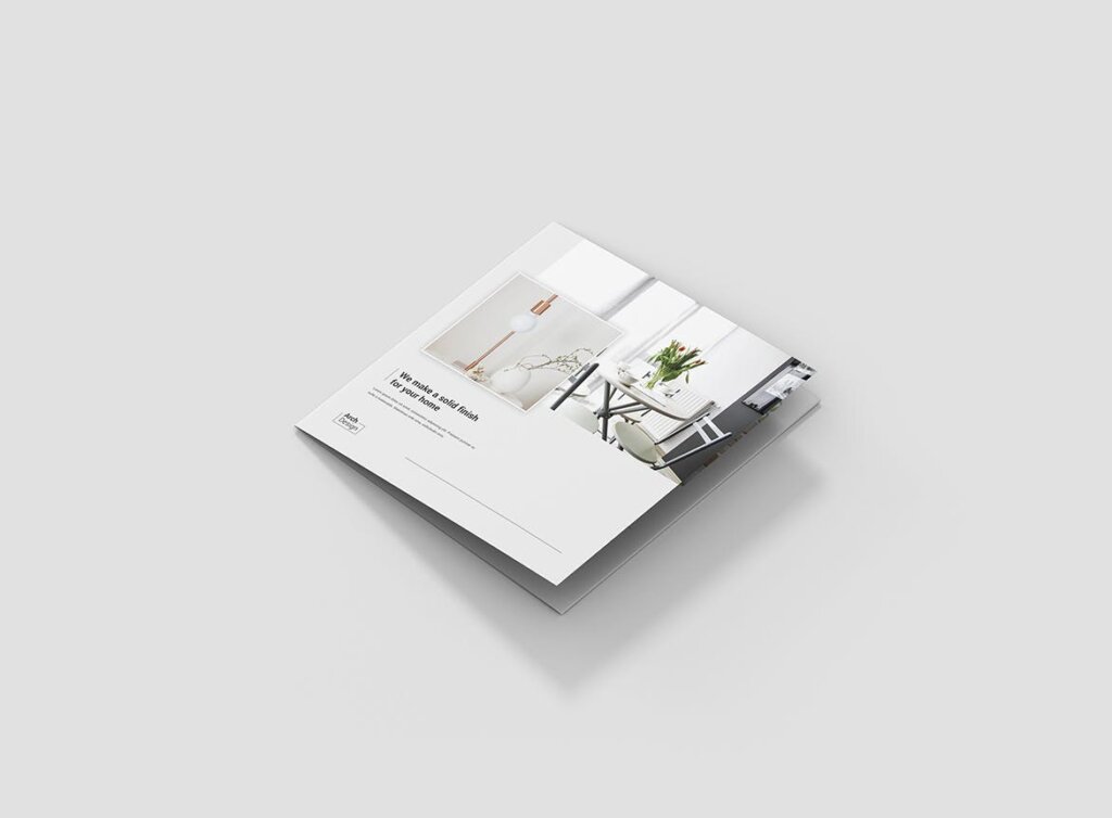 建筑工作室宣传折页产品介绍折页模版素材下载Brochure Architectural Studio Tri Fold Square插图1
