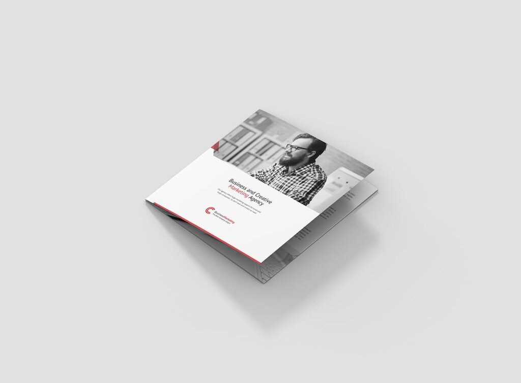 互联网公司金融产品宣传模版素材下载Brochure Business Marketing 4 Fold Square插图1