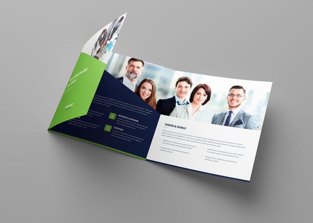 企业商业营销市场销售产品介绍印刷品折页模版素材下载Brochure Company Tri Fold Square插图1