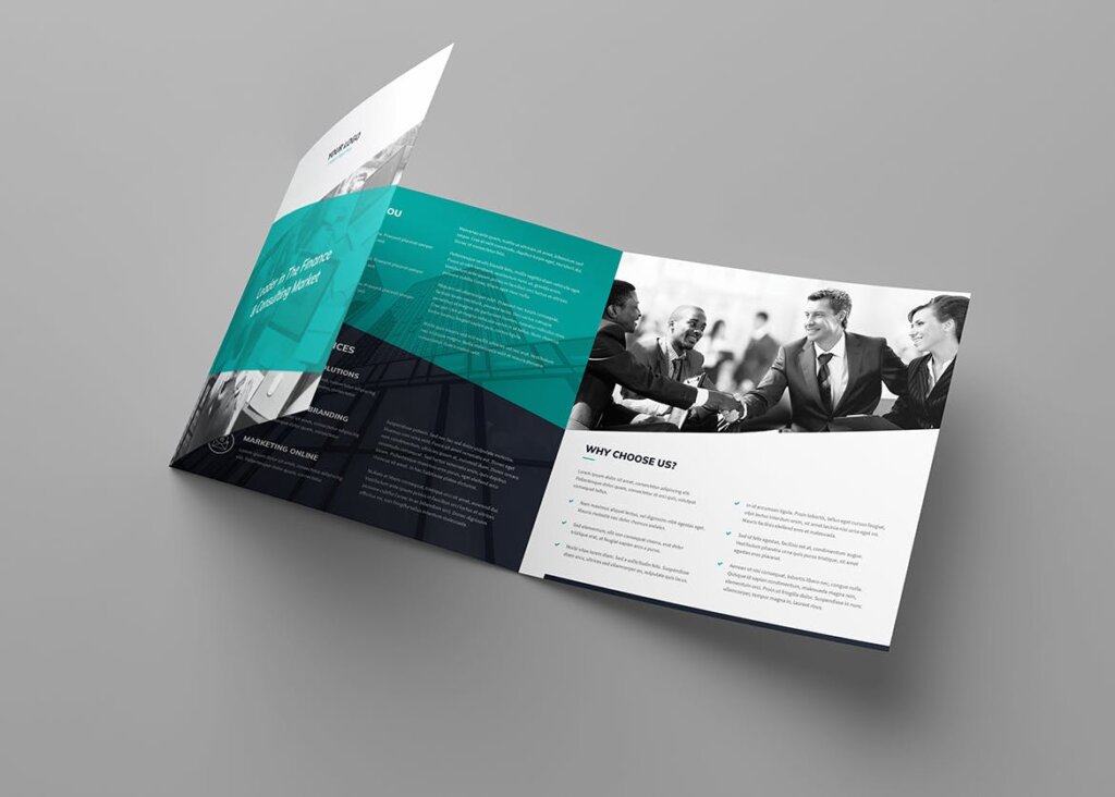 创意机构产品手册模板素材下载Brochure Corporate Tri Fold Square插图1
