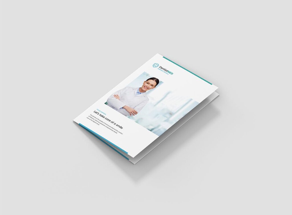 医疗口腔医学折页模板素材下载模板素材下载Brochure Dentist Tri Fold A5插图1