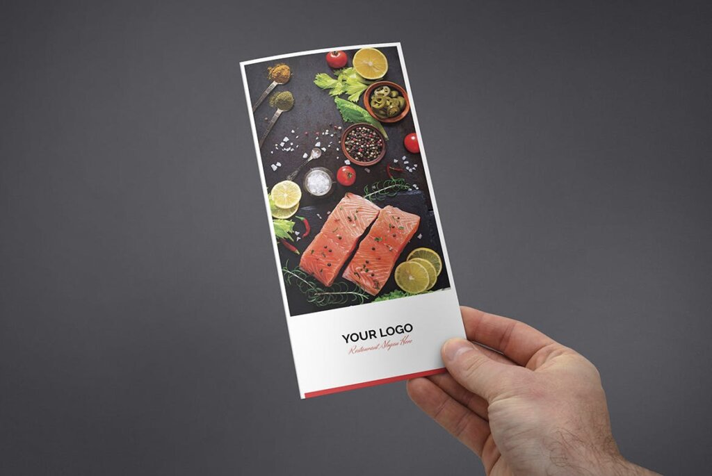 西餐厅海鲜料理餐饮品牌印刷品三折页模版素材下载Brochure Restaurant Tri Fold插图1