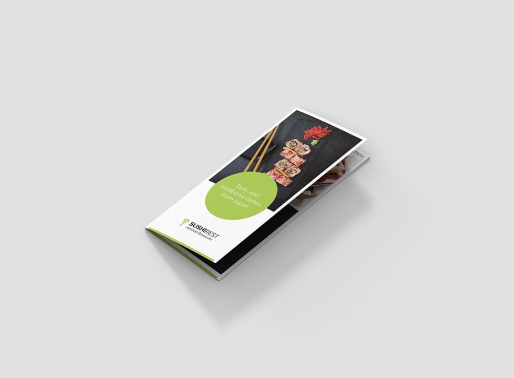大众品牌海鲜自助专业因数品模板素材下载Brochure Sushi Restaurant 4 Fold插图1