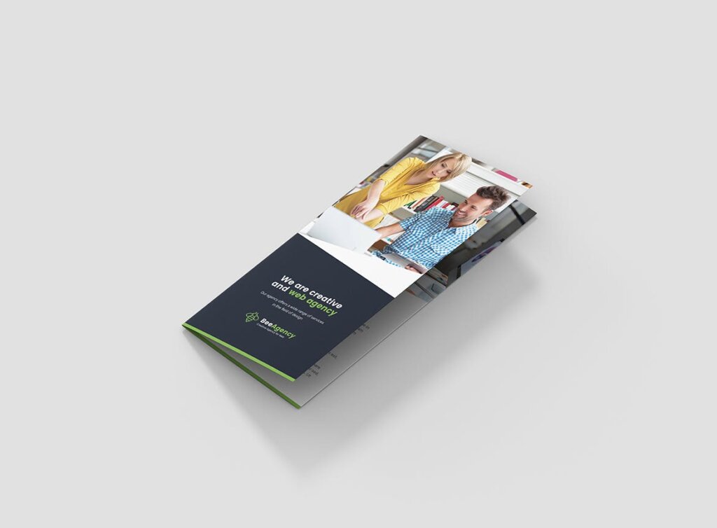 创意工作室宣传小册子模版素材下载Brochure Web Agency Tri Fold插图1