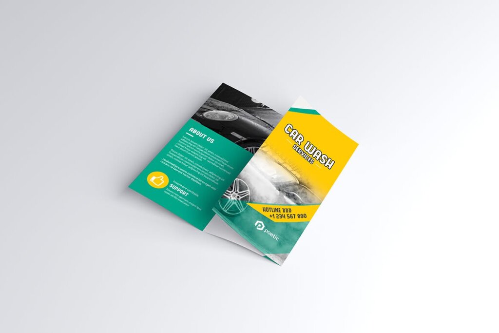 精致文艺洗车手册传单模板素材下载Car Wash Brochure插图1