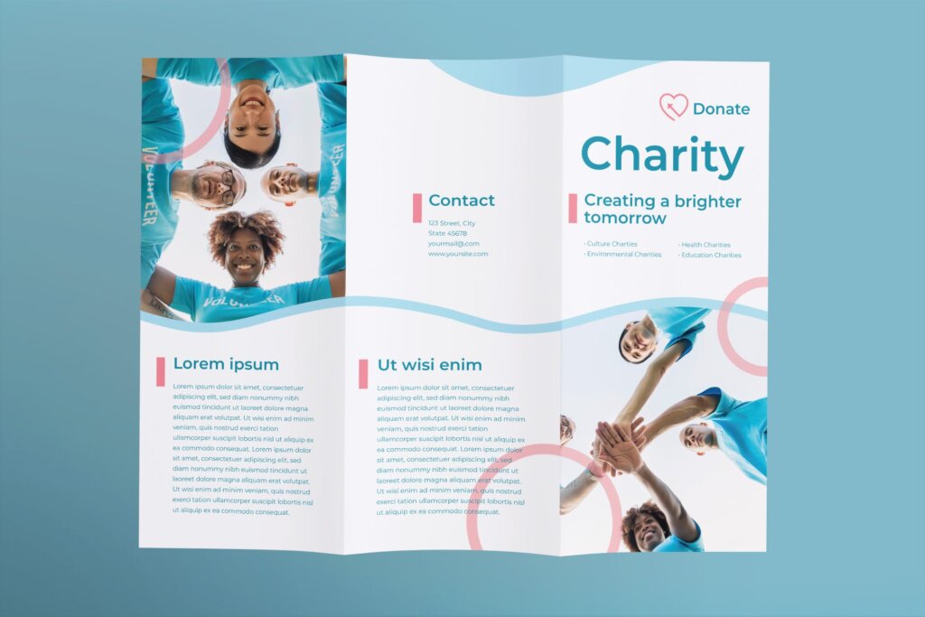 慈善爱心行业活动宣传模板素材下载Charity Brochure Trifold插图1
