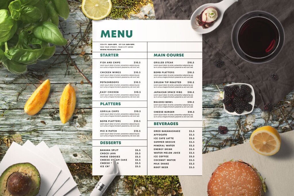 经典的美食餐饮料理食物菜单模板素材下载Classic Food Menu Y3HSF4Z插图1