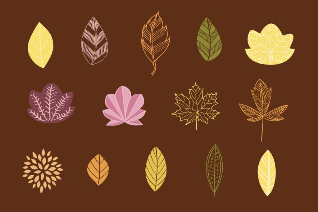 复古秋天落叶装饰图案风格纹理图案素材Classic Leaf JTZTZD插图1