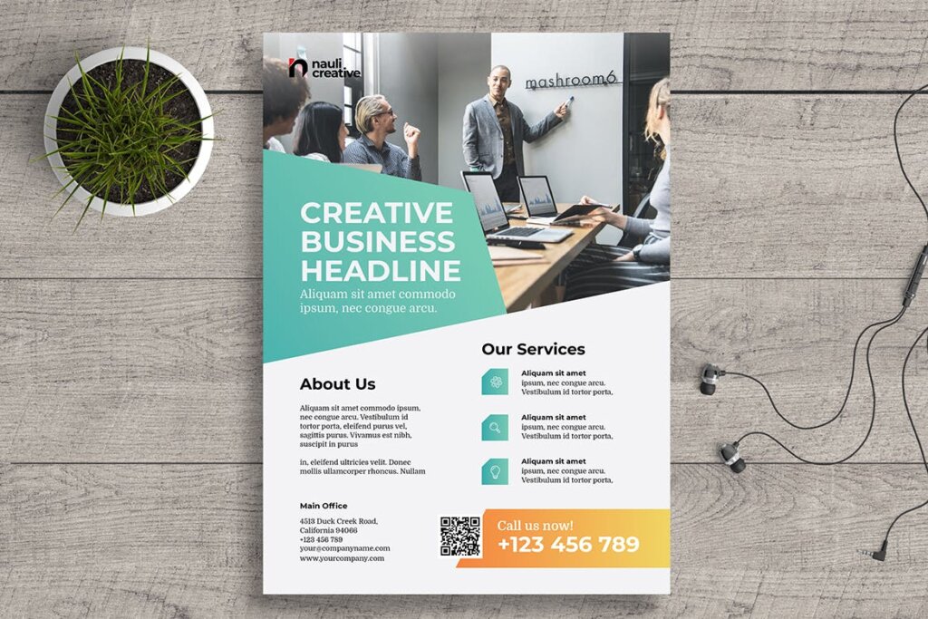 企业市场宣传品牌宣传上市路演海报传单模版素材下载Corporate Business Flyer PSD and Vector Vol.15插图1