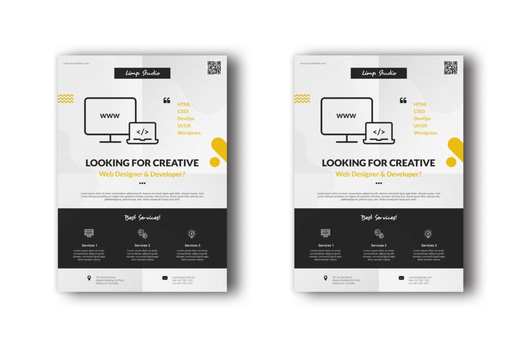 精致文艺创意机构商业传单海报素材模板Creative Agency Business Flyer插图1