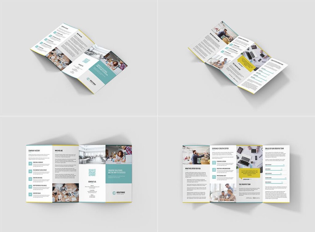 公司介三折页/建筑设计工作室传单模板素材Creative Agency Brochures Bundle 10 in 1插图1
