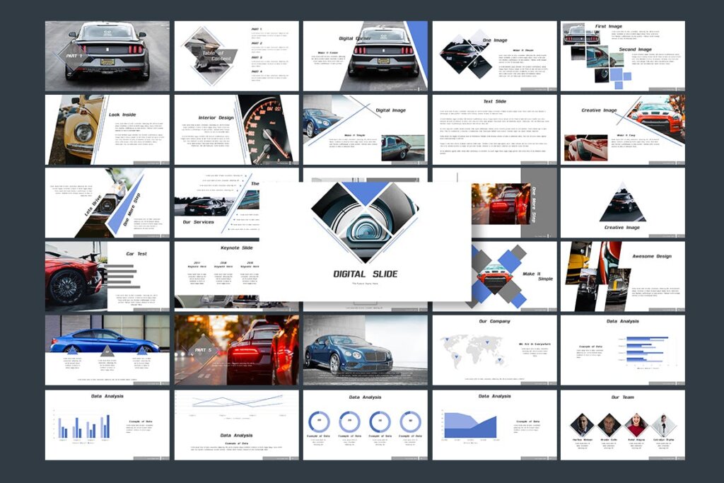 汽车行业家庭轿车市场策划提案幻灯片PPT模版DIGITAL SLIDE YLKWUE7插图1