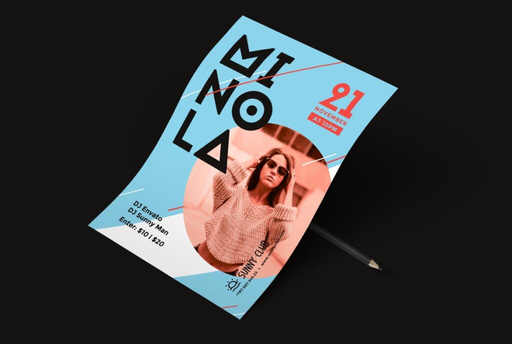 现代街舞风格海报传单模板素材下载DJ Minola Party Flyer Poster插图1