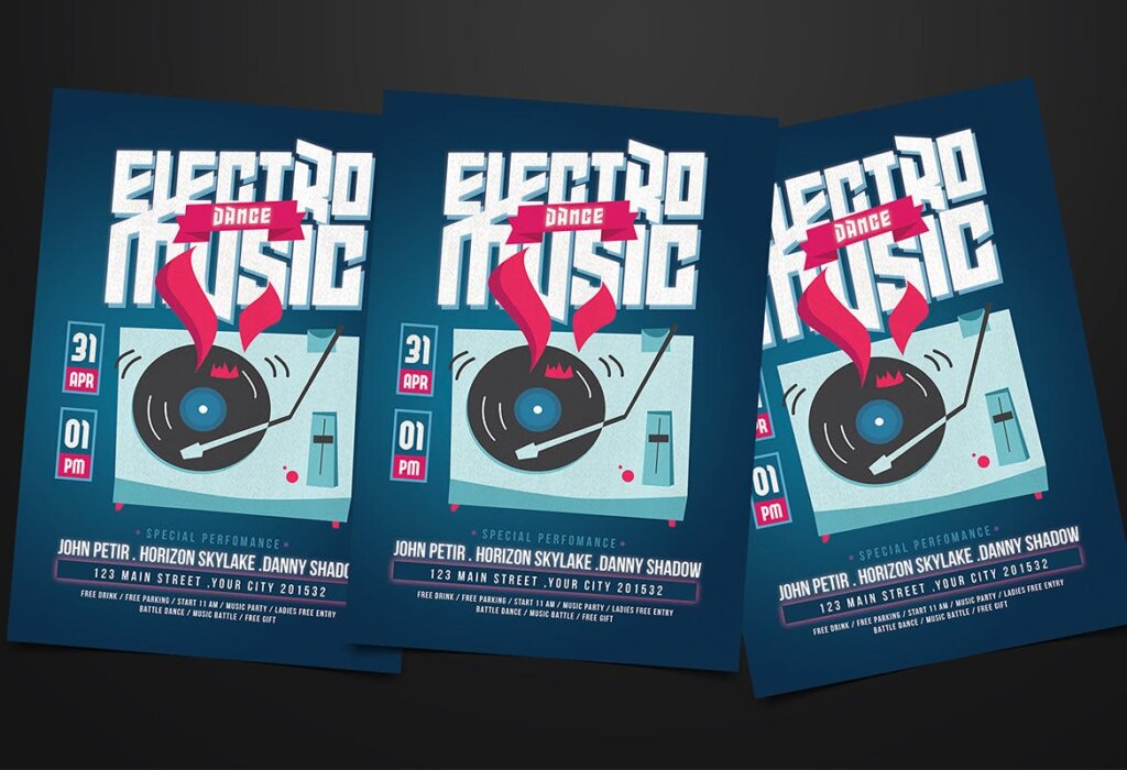 EDM音乐党传单海报模板素材下载EDM Party Flyer SPUZTR插图1