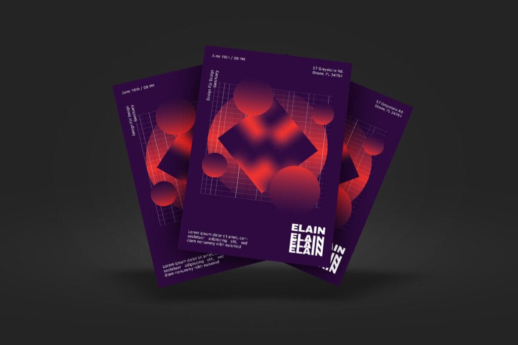 创意抽象产品发布会海报传单模板ELAIN Poster Design插图1