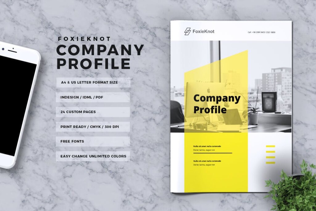 公司简介传单小册子海报模板素材下载FOXIEKNOT Company Profile Brochure插图1