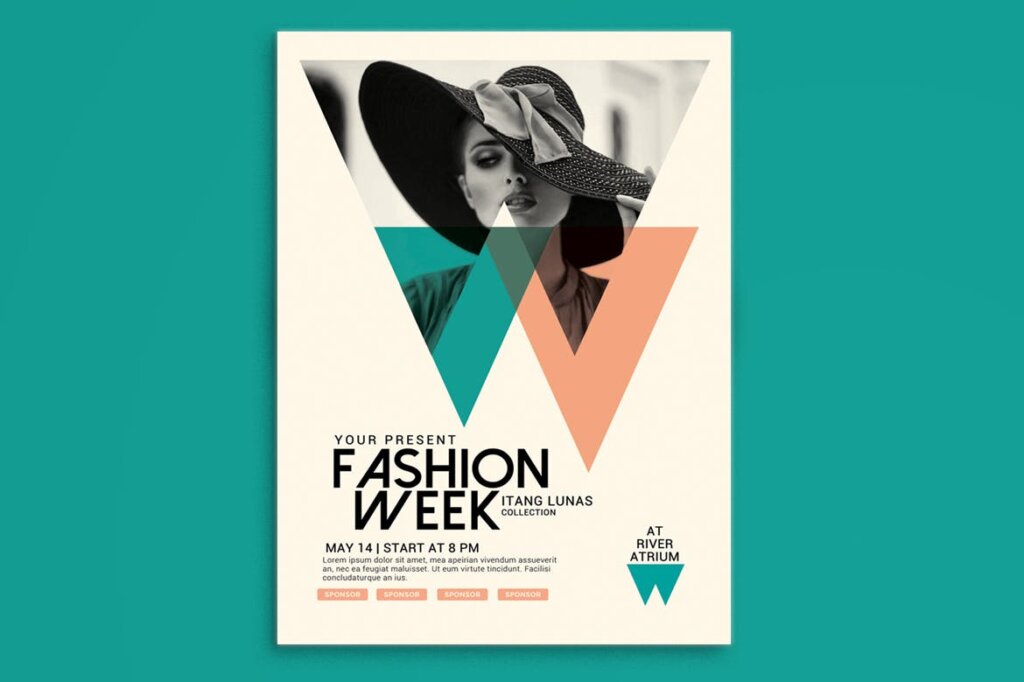 时装周服装秀传单海报模板素材Fashion Week Flyer 9W7HGV插图1