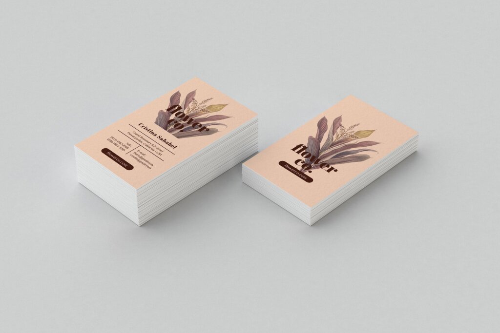 花店艺术家名片模板素材下载Florist Business Card插图1