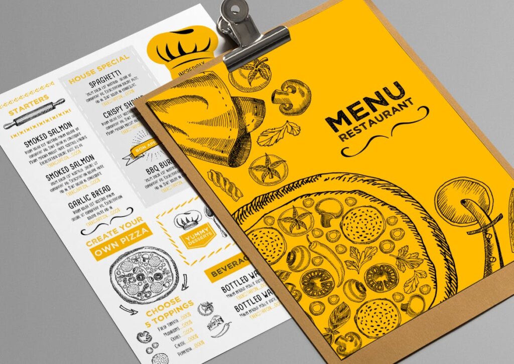 有机食物菜单餐厅印刷品模版传单折页模版素材下载Food Menu Restaurant插图1