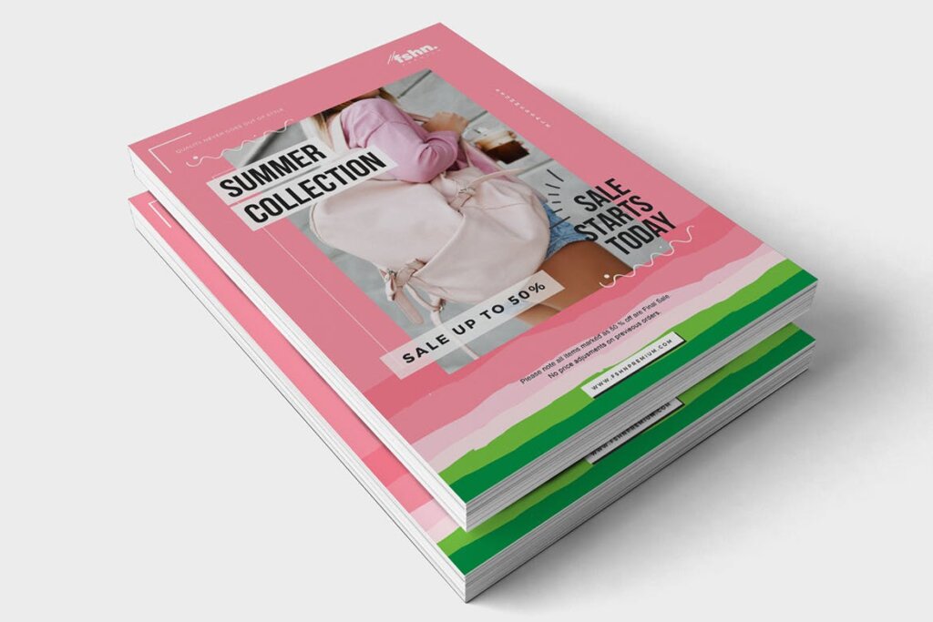 夏季女性包包销售传单海报模板素材Fshn Premium Summer Sale插图1