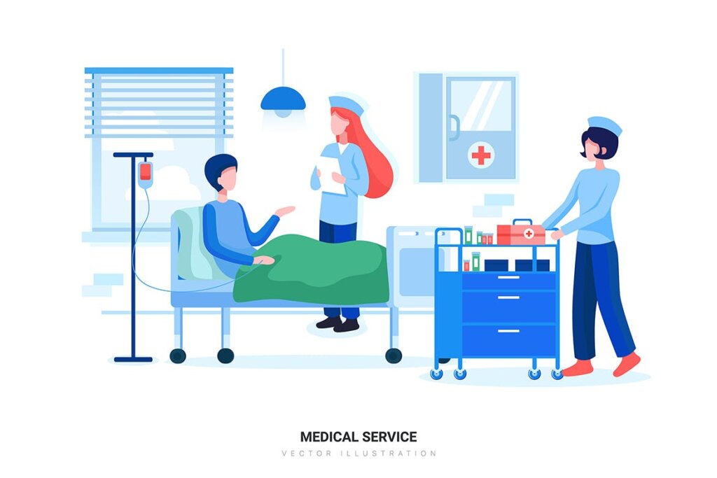 医疗系列场景矢量插图素材Hospital Healthcare Vector Scenes Vol 02插图1