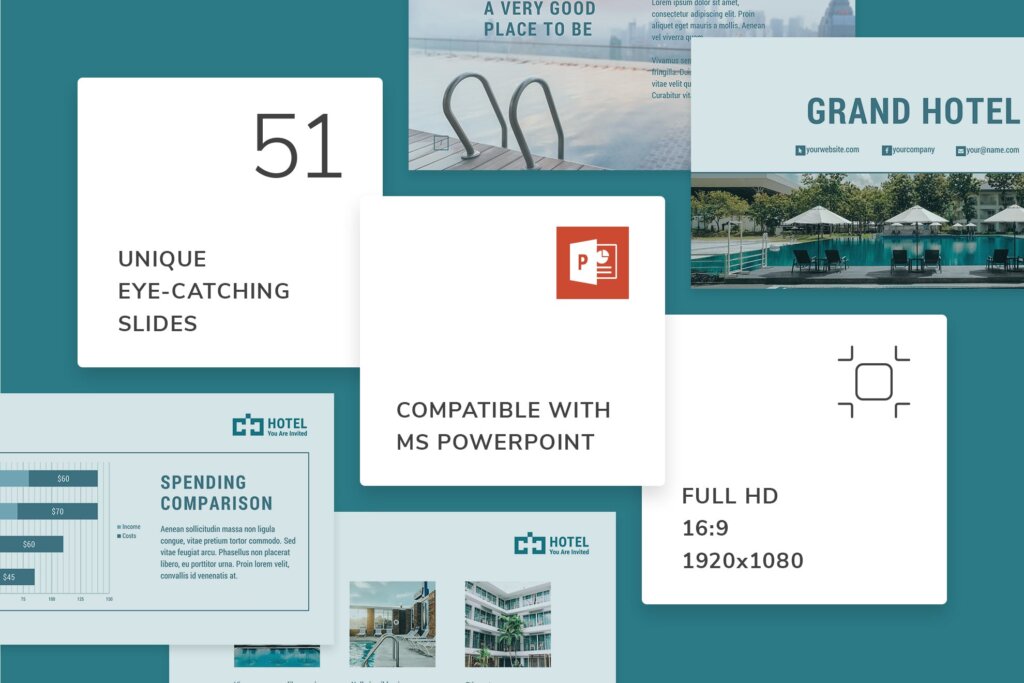 旅游景点开线策划提案汇演幻灯片ppt模板hotel Powerpoint Presentation Template 设计口袋