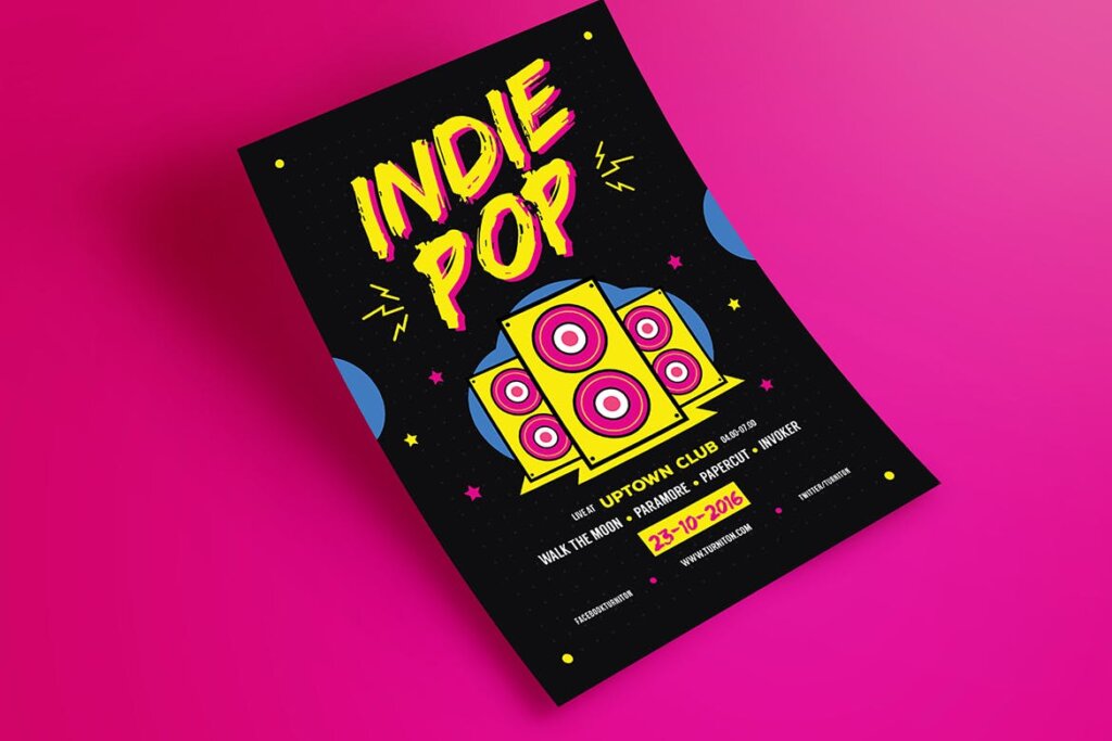 Pop创意海广告报传单模板素材下载indie Pop Music Flyer 设计口袋