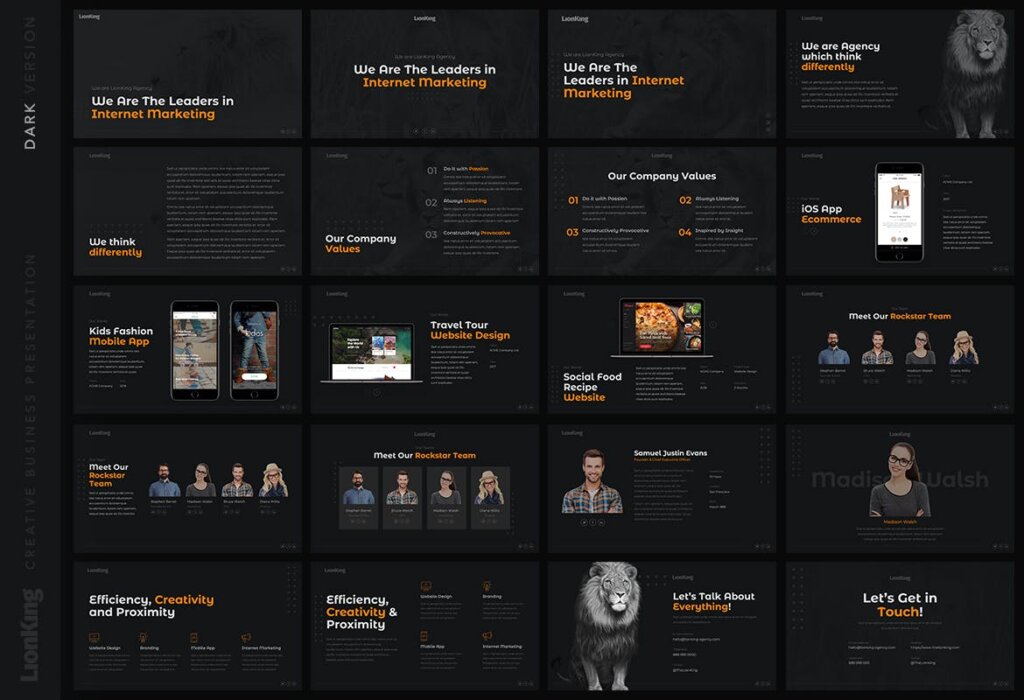 时尚创意商务公司年度报告ppt模板Lion King Business PowerPoint Presentation插图1