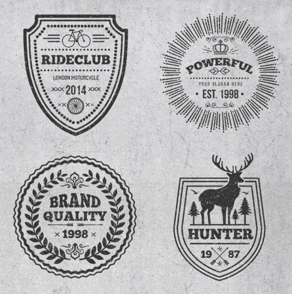 精致复古风格的徽章标识图案纹理素材Logos and Badges Vintage Style插图1