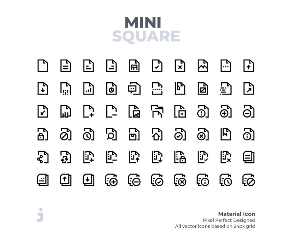60个创意线性图标源文件下载Mini square 60 File Icons插图1
