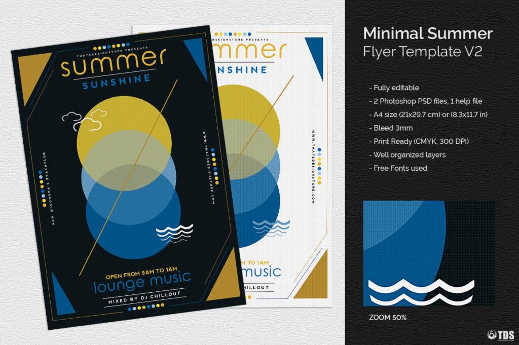 简约艺术文艺活动派对传单海报模板素材下载Minimal Summer Flyer Template V2插图1