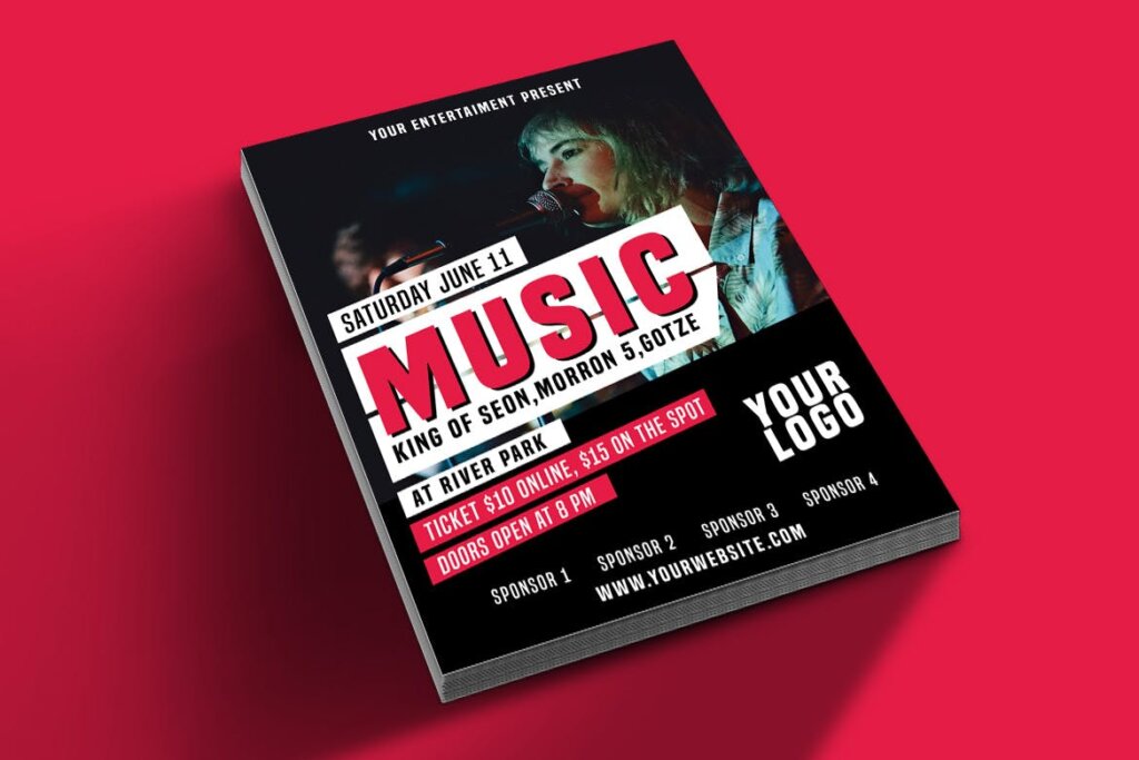 音乐摇滚音乐海报传单模版素材下载U6USWY插图1