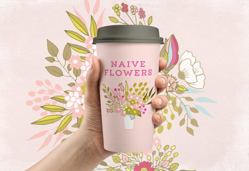 热饮咖啡装饰图案纹理装饰图案素材Naive Flowers 5SFVUU插图1