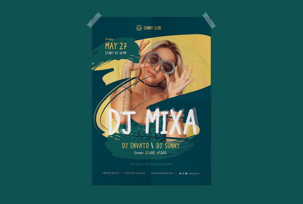 音乐演唱会传单海报模板素材下载Party Poster Flyer BJZ3RF插图1