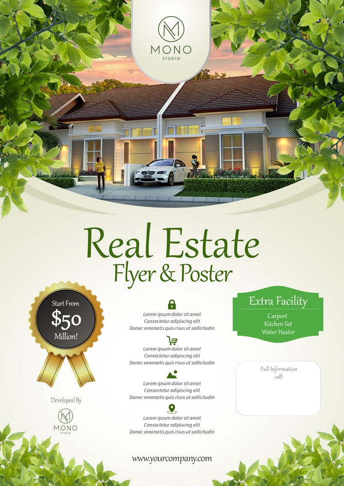 房地产宣传单模版素材下载Real Estate Flyer 1插图1
