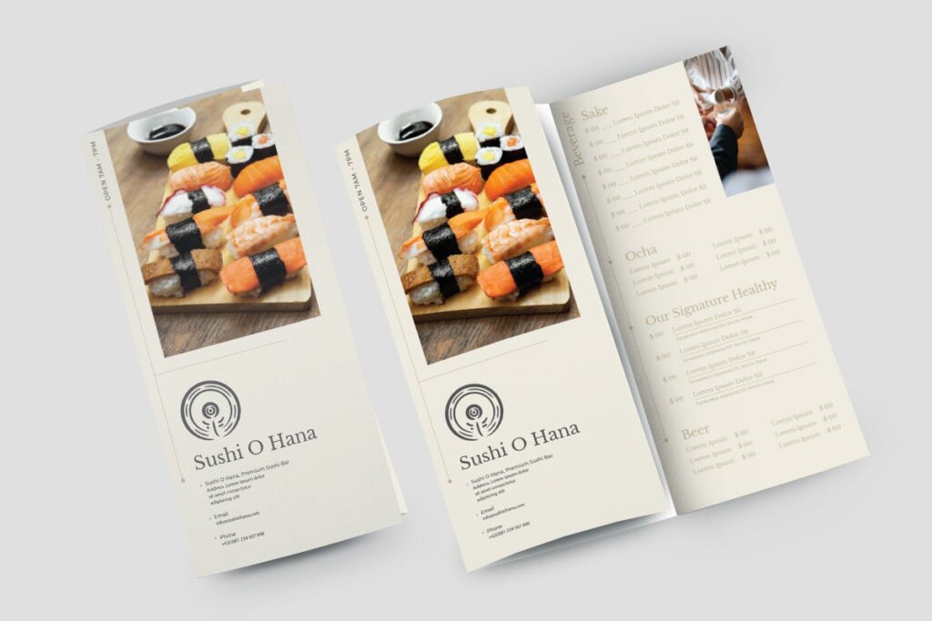 美食料理/餐厅三折页菜单模板素材下载MBWCVY8插图1