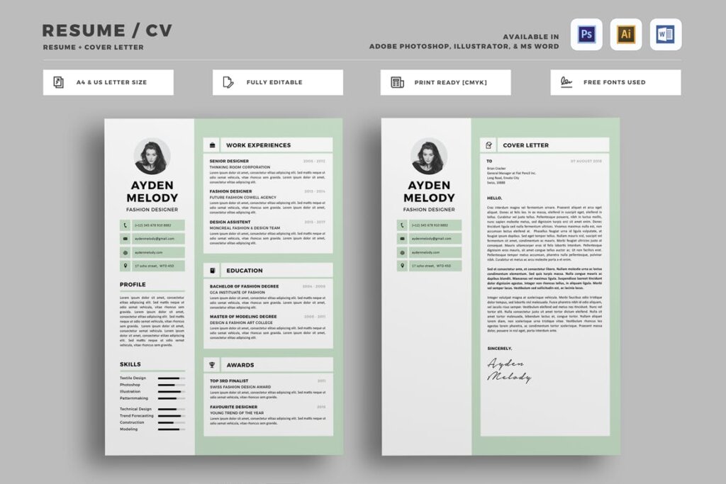 专业设计师简历模版素材Resume GVE5D9插图1