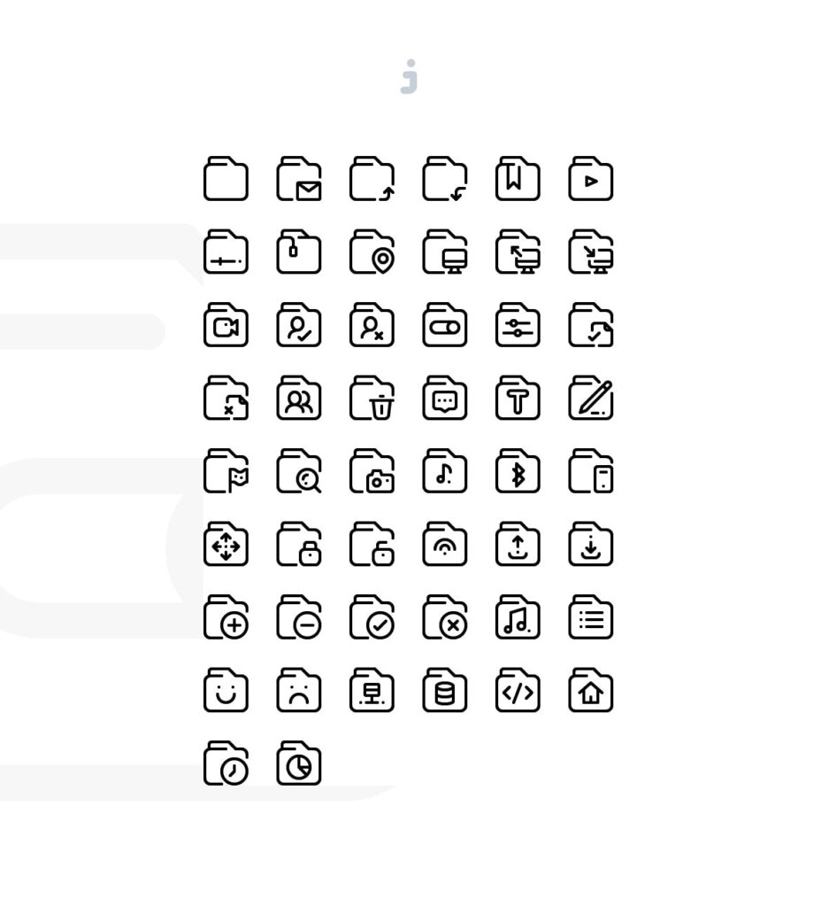 50个创意文件夹线性图标线性图标下载Smoothline 50 Folder icon set插图1