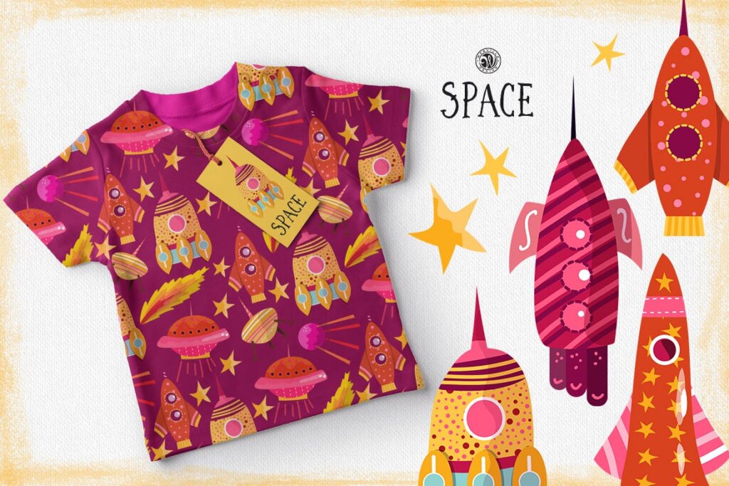 儿童服装设计装饰图案纹理素材下载Space NYPH2F插图1