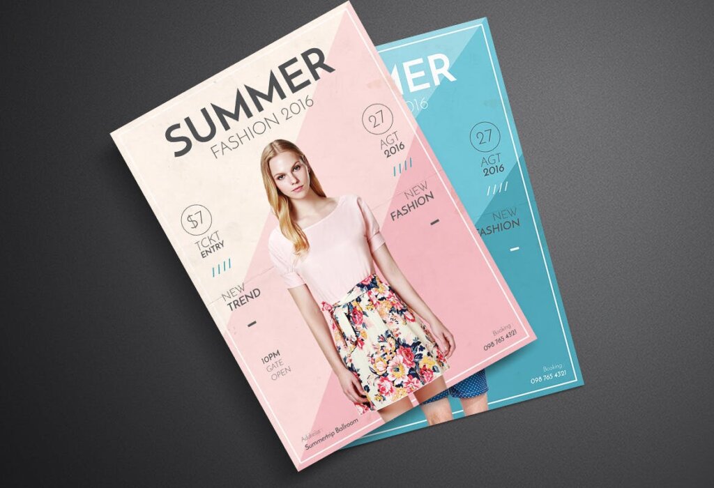 夏季时尚服装促销传单海报模板素材Summer Fashion Flyer 4EVN78插图1