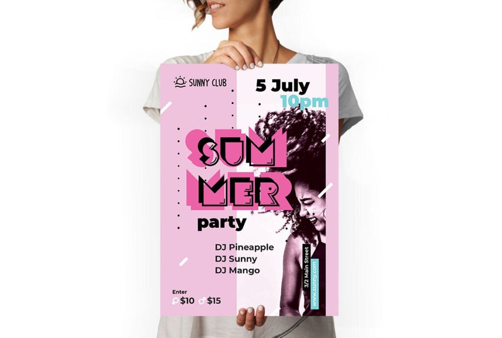 夏季摇滚音乐舞蹈派对传单海报模板素材下载Summer Party 3 Poster插图1