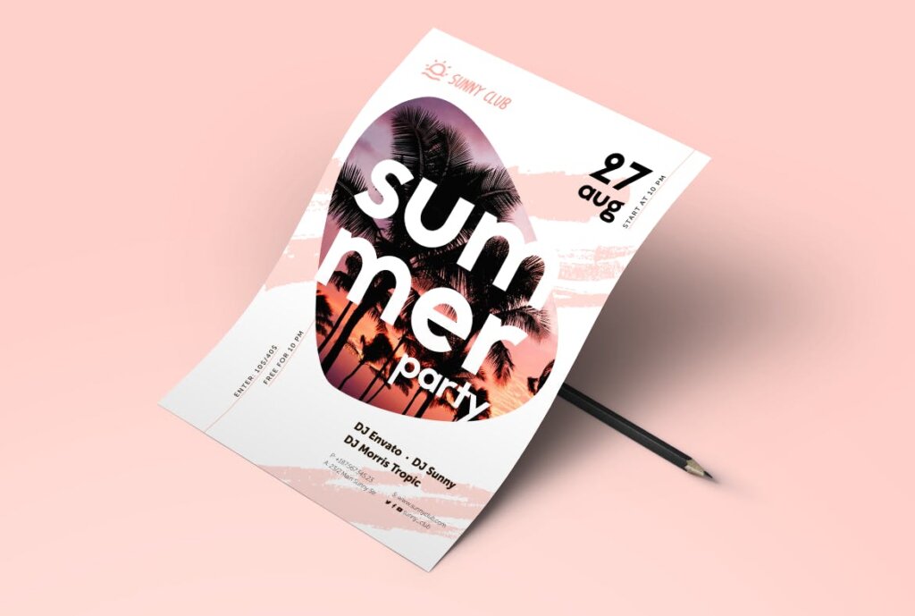 俱乐部聚会/夏季活动聚会传单海报模板素材下载Summer Poster插图1