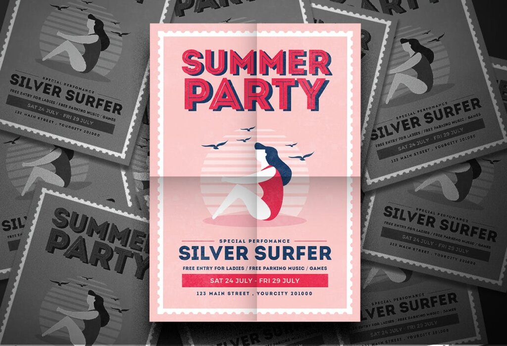 夏日派对海报素材模板Summer Vibe Flyer 6HENQQ插图1