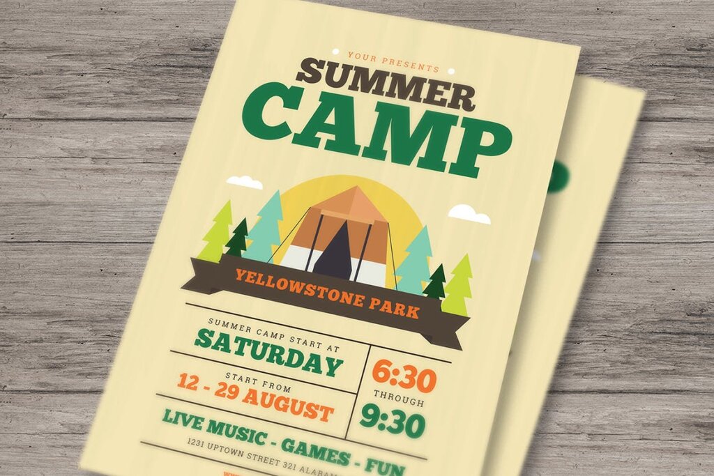 夏令营海报宣传单素材模板Summer camp flyer 3HGDSJ插图1