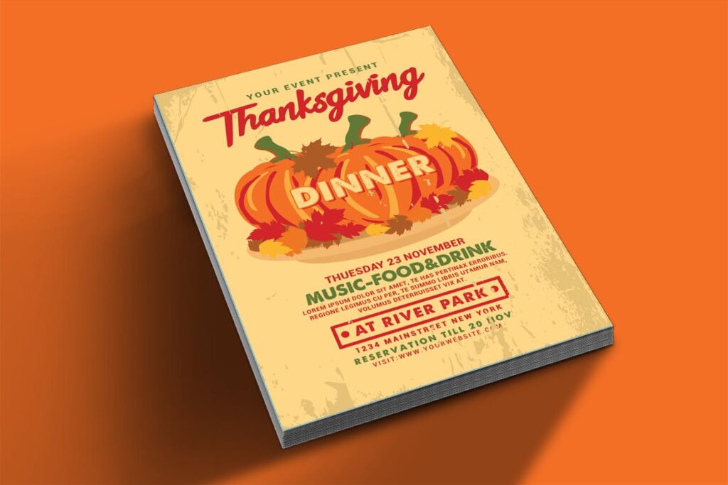 感恩节活动派对传单海报模版素材TK3TA5插图1