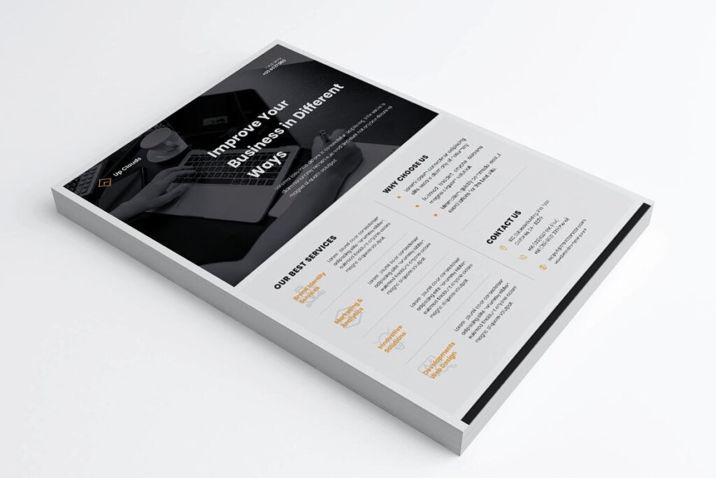 企业商业传单模板产品介绍模版素材下载UPCLOUDS Multipurpose Business Flyer插图1