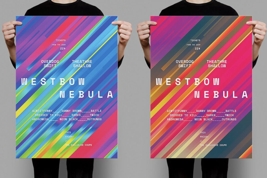 时光渐变背景纹理海报传单模板素材Westbow Nebula Poster Flyer插图1